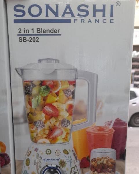 SONASHI BLENDER EN PLASTIQUE 1.5L 400 W AVEC TASSE INCASSABLE SB-202