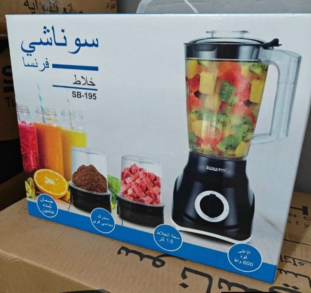 SONASHI  BLENDER EN PLASTIQUE 1.5L 600W SB-195