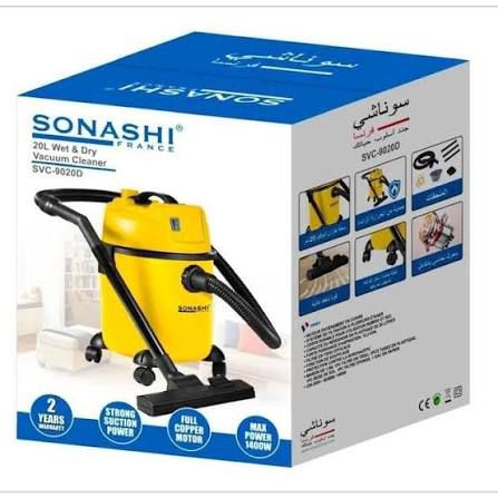 Aspirateur cuve 3-en-1 Sonashi  20L Eau, Poussièrede et soufflerie 1400 W SVC-9020D